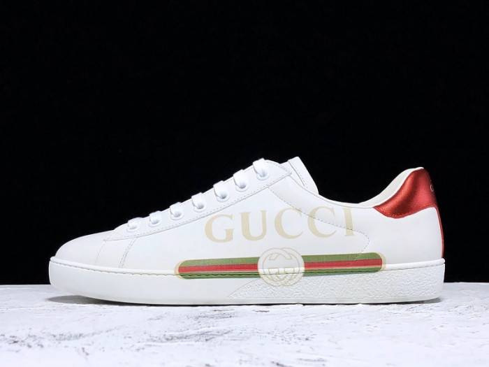 G*u*i ace embroidered low-top sneaker white with logo
