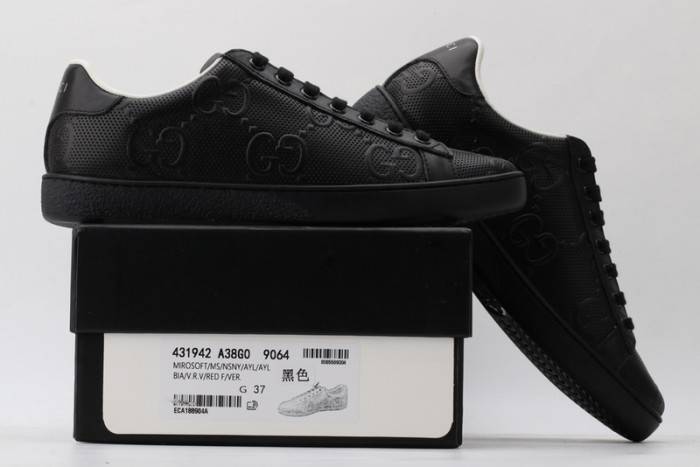 G*u*i ace embroidered low-top sneaker black