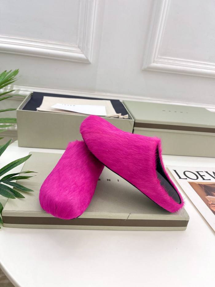 Marni fluffy open back slippers SBMS004601P4122